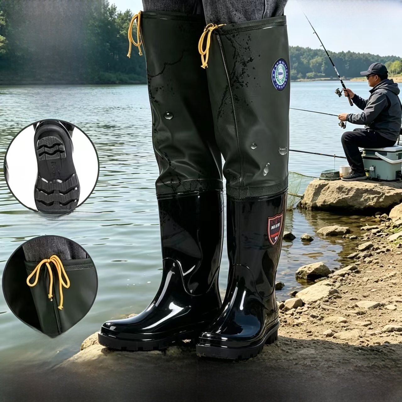 Fishing Pants Waterproof - Grube kalosze za kolano męskie, wysokie