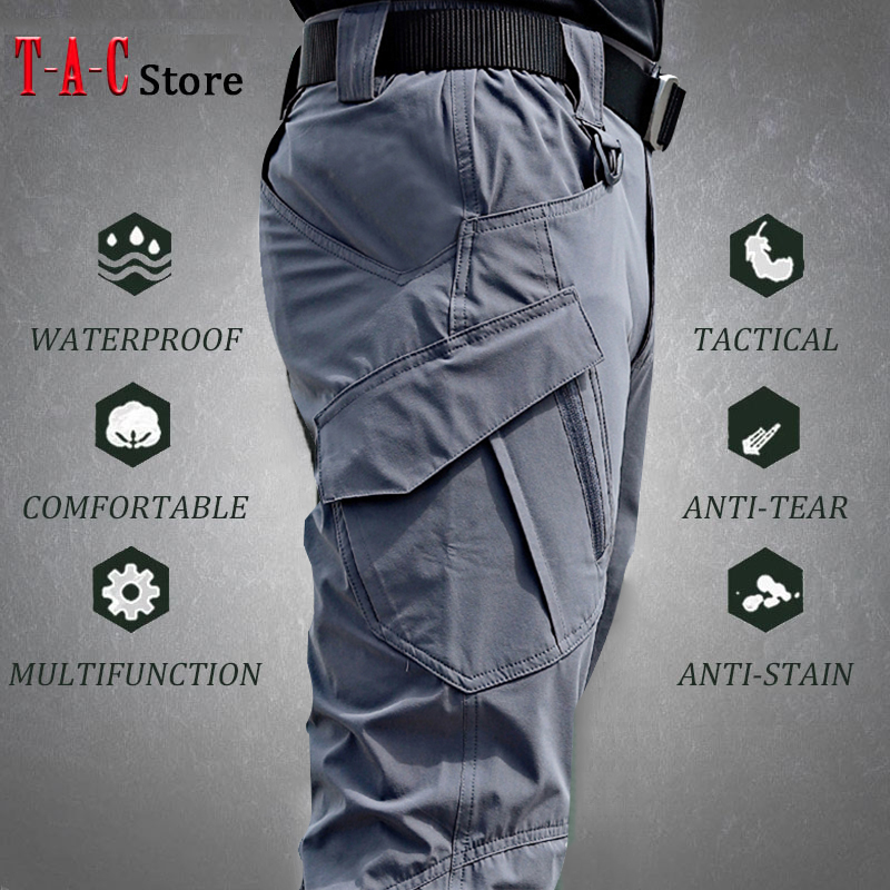 Fishing Pants Waterproof - Taktyczne spodnie Cargo męskie Outdoor wodoodporne