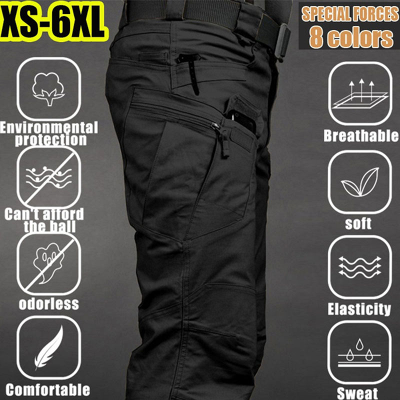 Fishing Pants Waterproof - Męskie spodnie taktyczne Cargo 6XL Plus
