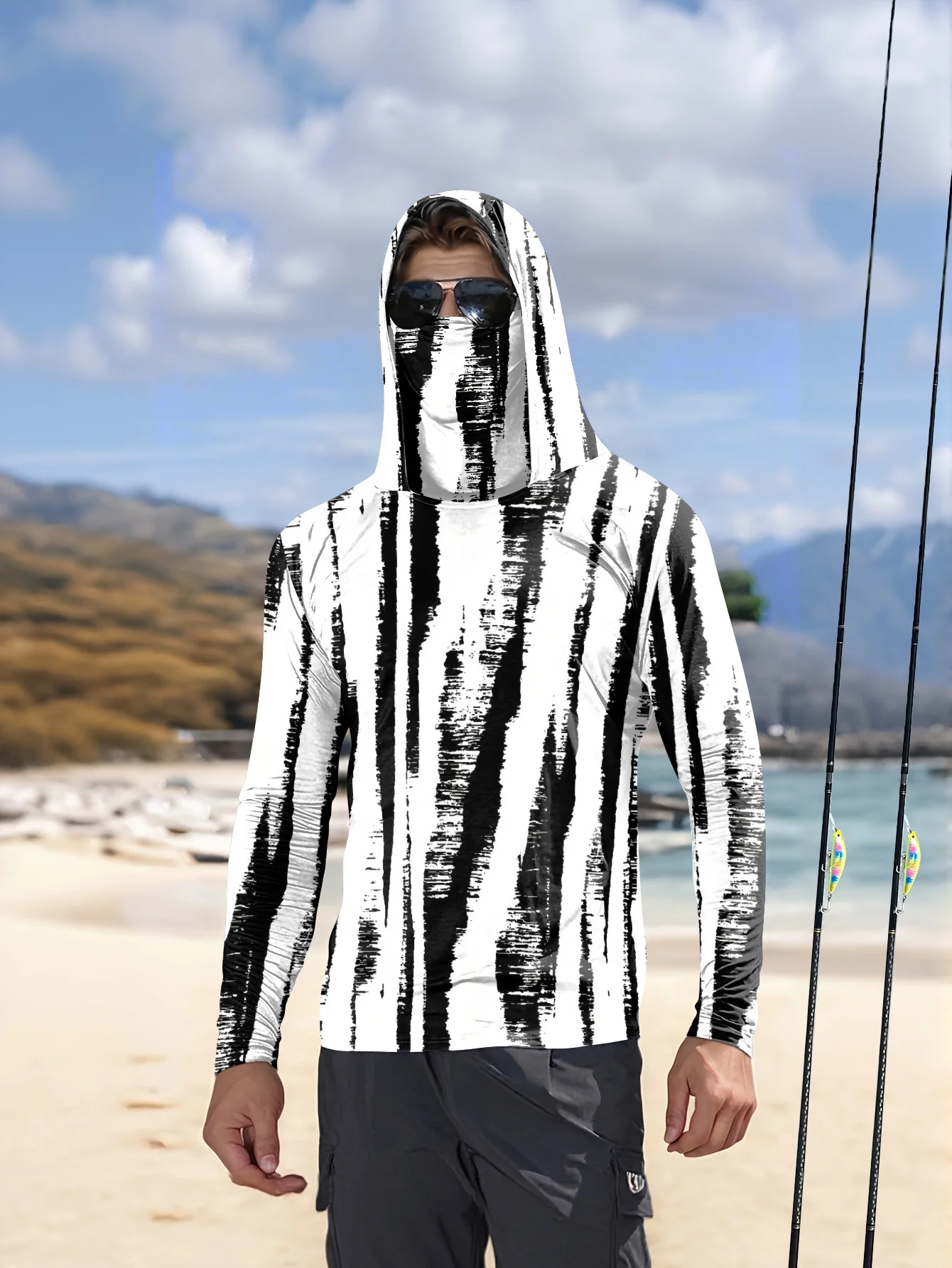 Męska bluza z kapturem w czarn – Fishing Mask Sun Protection recenzja i cena