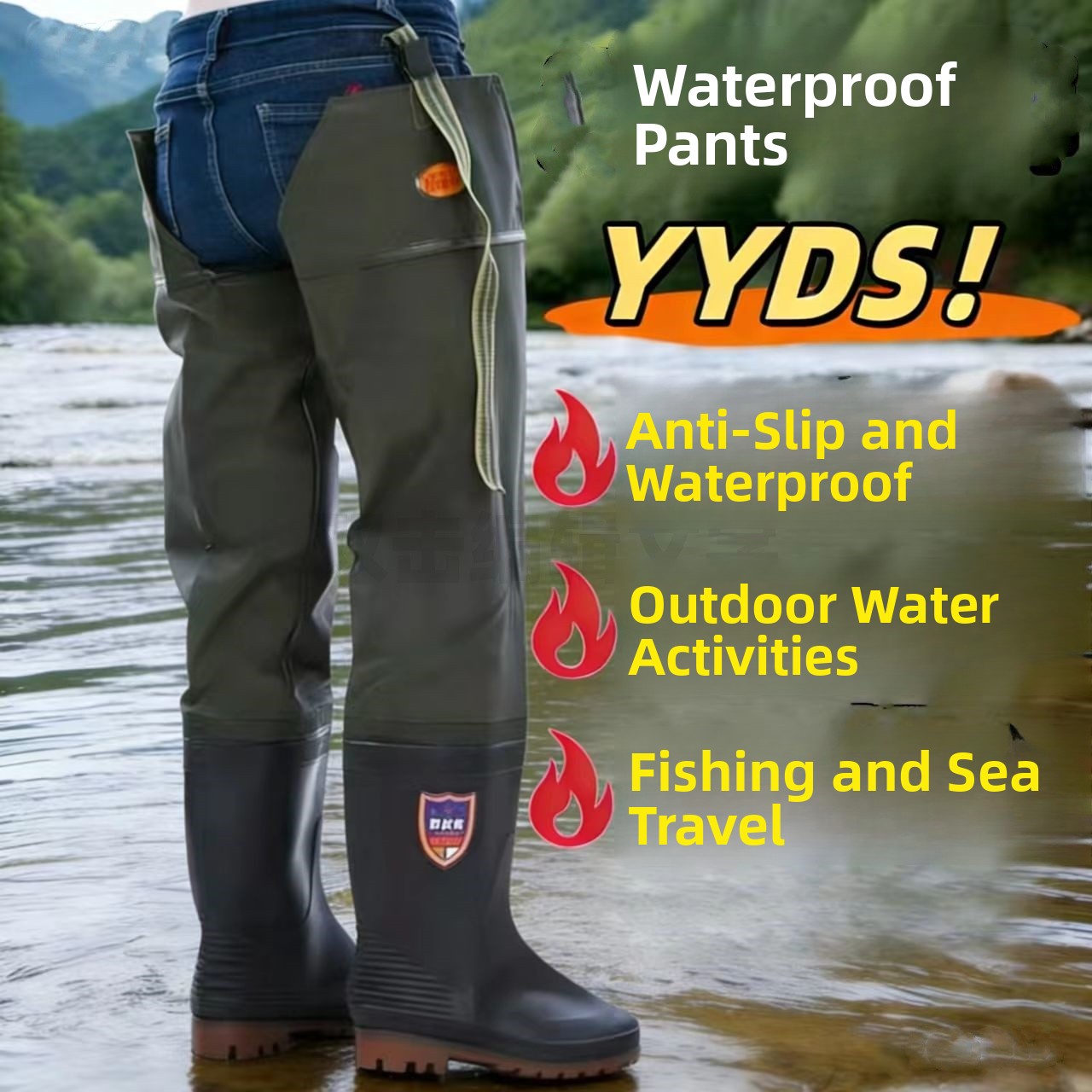 Grube kalosze za kolano męskie – Fishing Pants Waterproof recenzja i cena
